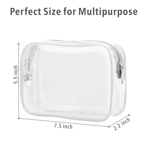 Clear Toiletry Bag, 3 Pack TSA Approved Toiletry Bag Quart Size Bag, Travel Make - Picture 3 of 7